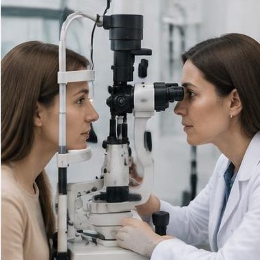 Eye care specialist consultation